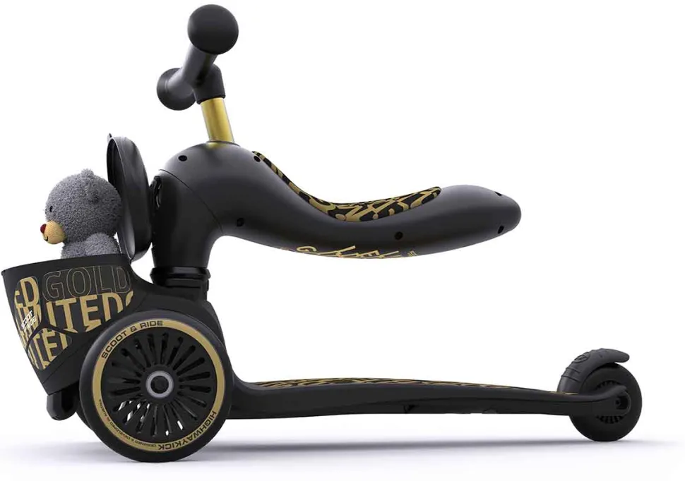 Scoot & Ride Highwaykick 1 Convertible Scooter - Black / Gold Limited Edition