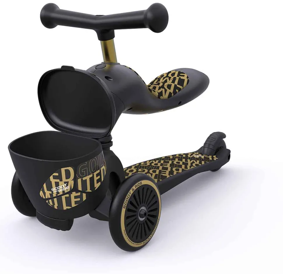Scoot & Ride Highwaykick 1 Convertible Scooter - Black / Gold Limited Edition