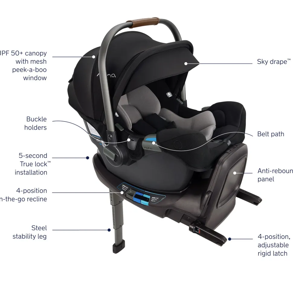Silver Cross Clic Compact Stroller + Nuna PIPA RX Travel System Bundle - Conifer / Caviar
