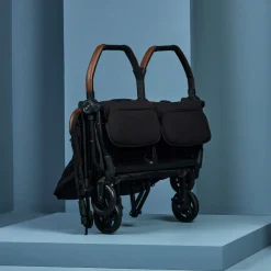 Silver Cross Jet Lightweight Double Stroller + Travel Bag Bundle - Black