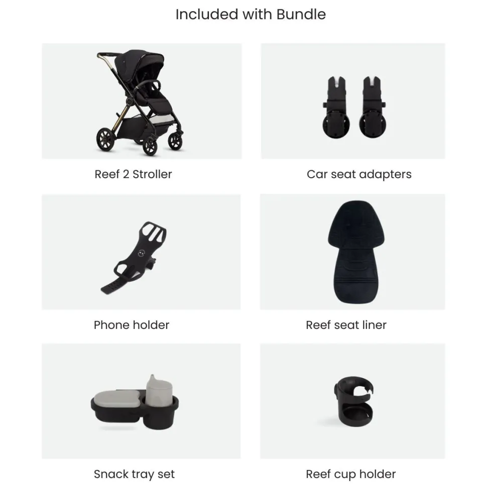 Silver Cross Reef 2 Multi-terrain Modular Stroller 2025 + Accessory Bundle - Espresso (Special Edition)