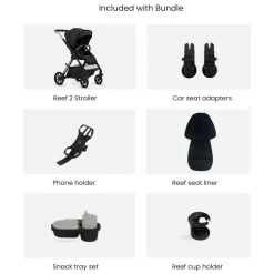 Silver Cross Reef 2 Stroller 2025 + Accessory + Bassinet Bundle - Espresso (Special Edition)