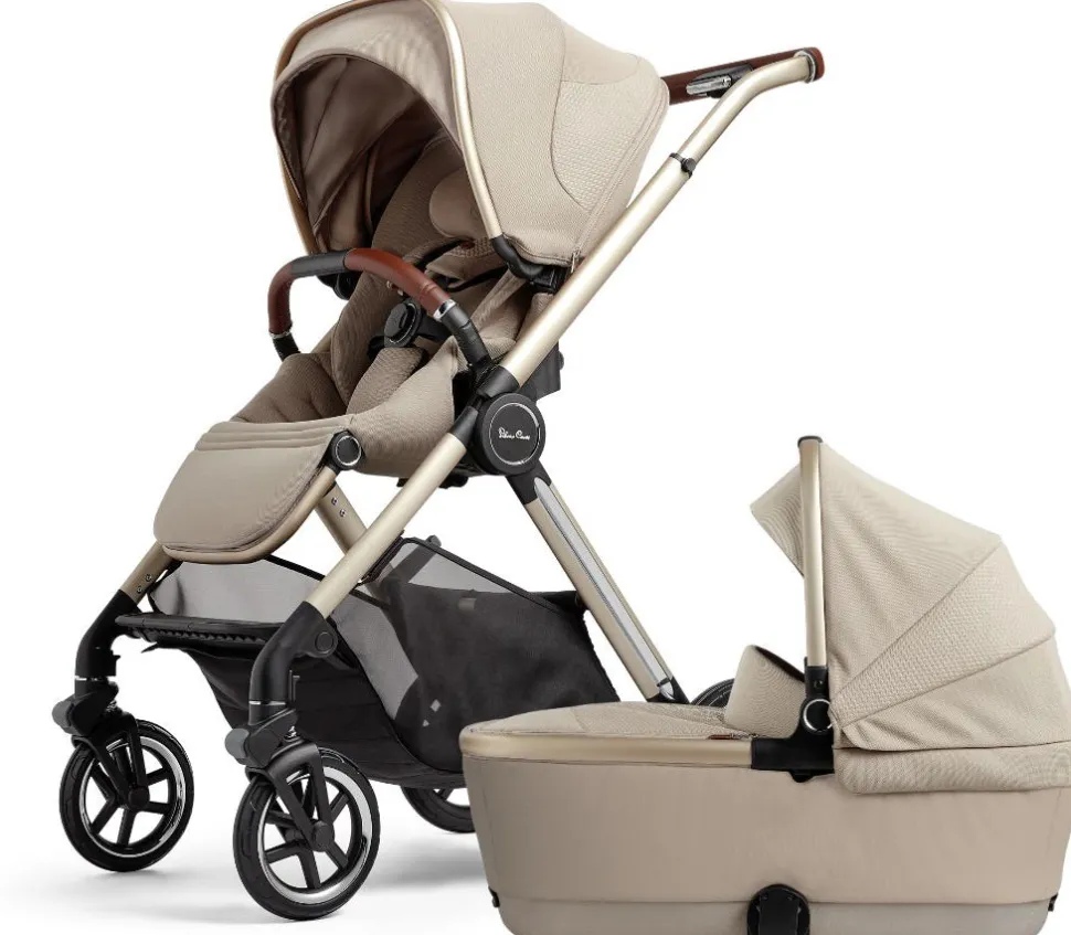 Silver Cross Reef 2 Stroller + Folding Bassinet Bundle - Stone
