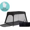 Silver Cross Sleep & Go Travel Crib + Newborn / Large Fitted Sheet Bundle - Carbon / White