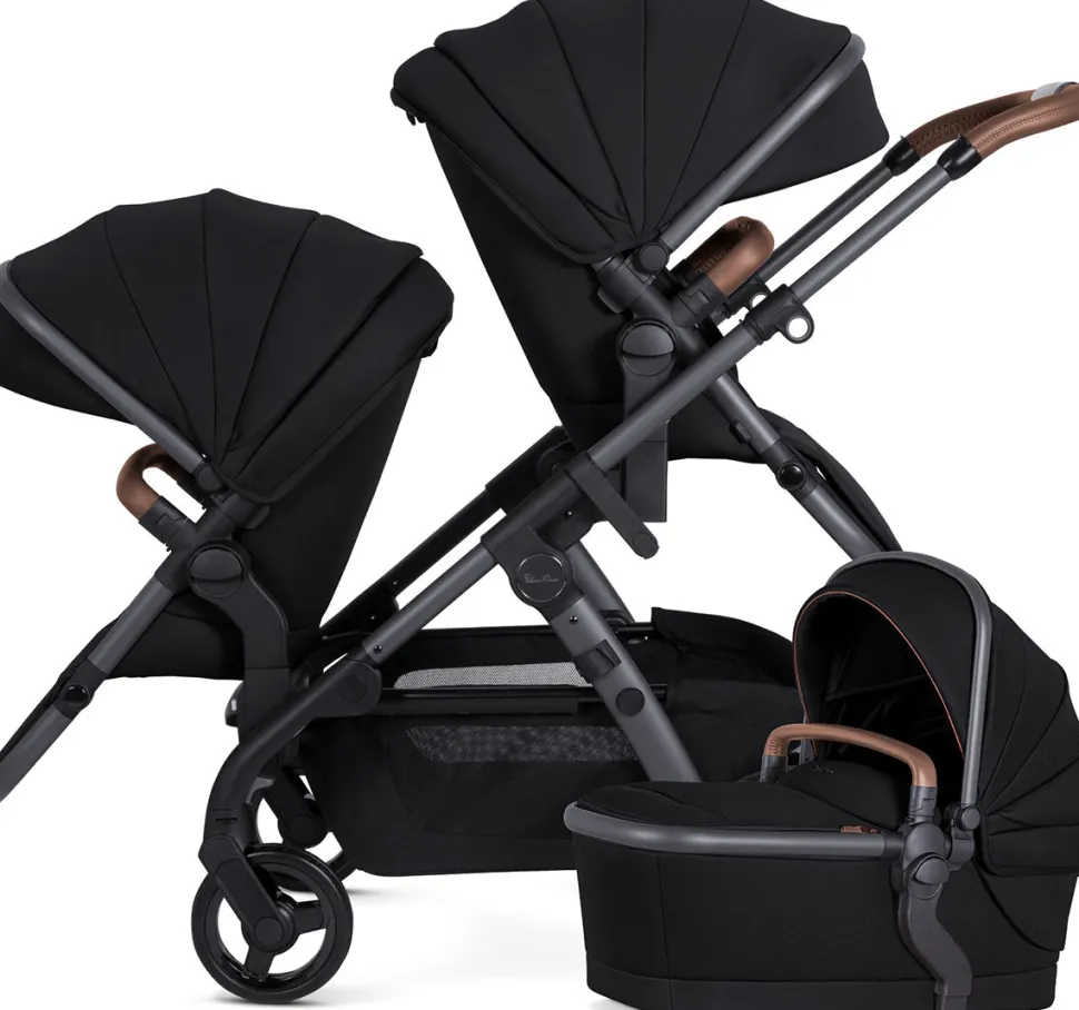 Silver Cross Wave 3 Complete Single-to-Double Stroller - Licorice