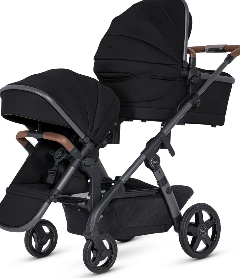 Silver Cross Wave 3 Complete Single-to-Double Stroller - Licorice