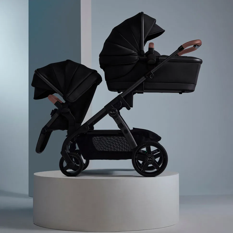 Silver Cross Wave 3 Complete Single-to-Double Stroller - Licorice