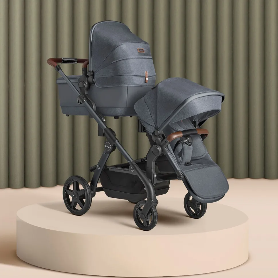 Silver Cross Wave Single-to-Double Stroller - Lunar