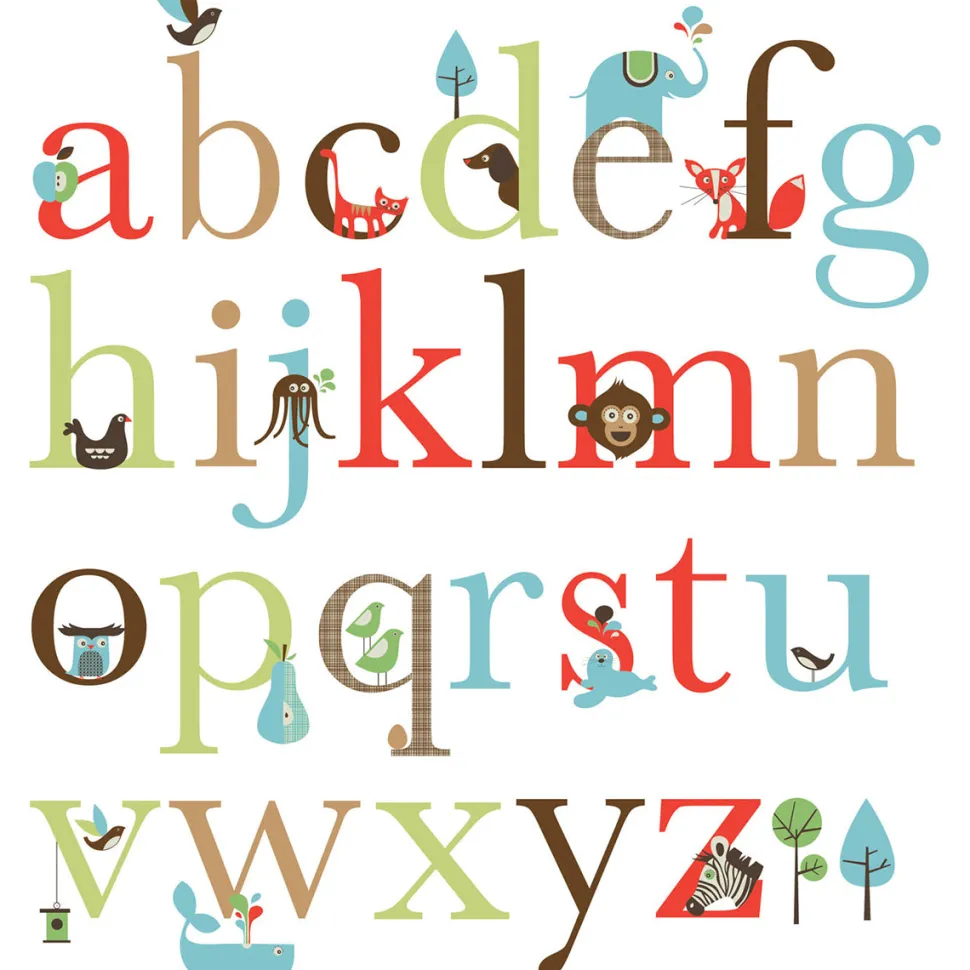 Skip Hop Alphabet 4 Piece Crib Bedding Set with Wall Decals