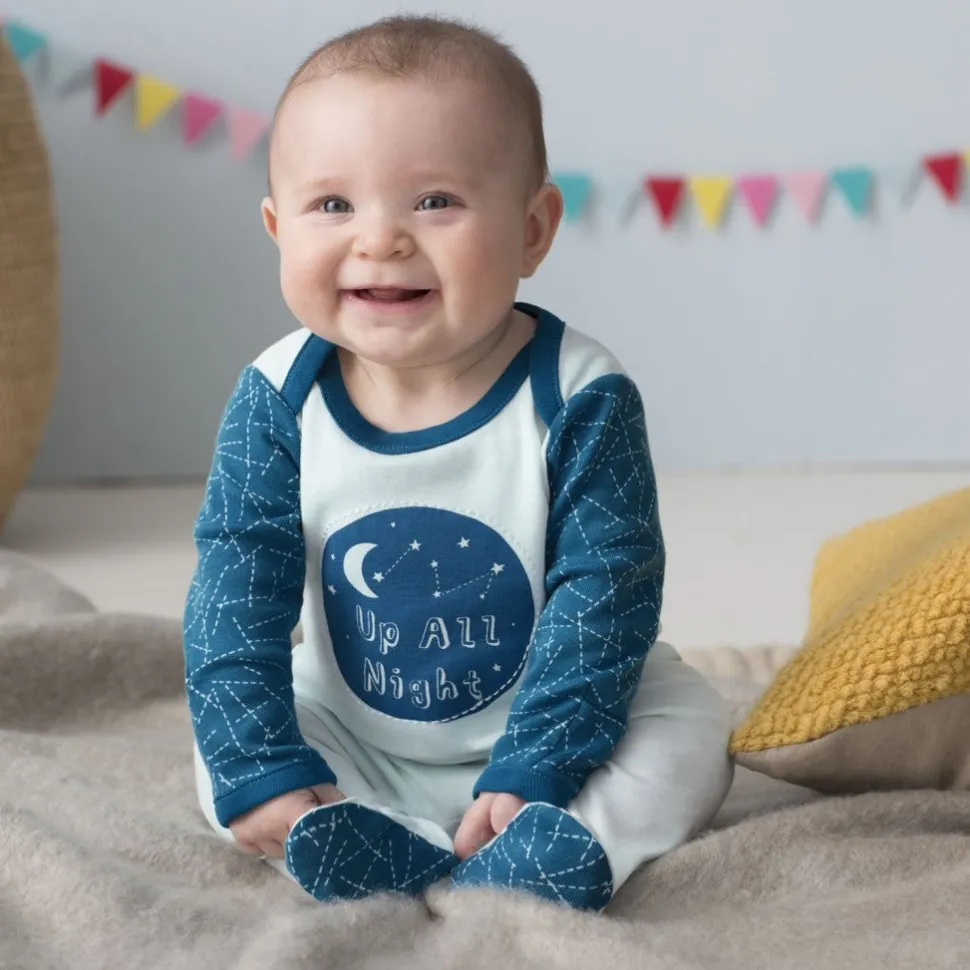 Skip Hop Baby Says Footie, Up All Night - Galaxy (3 Months)