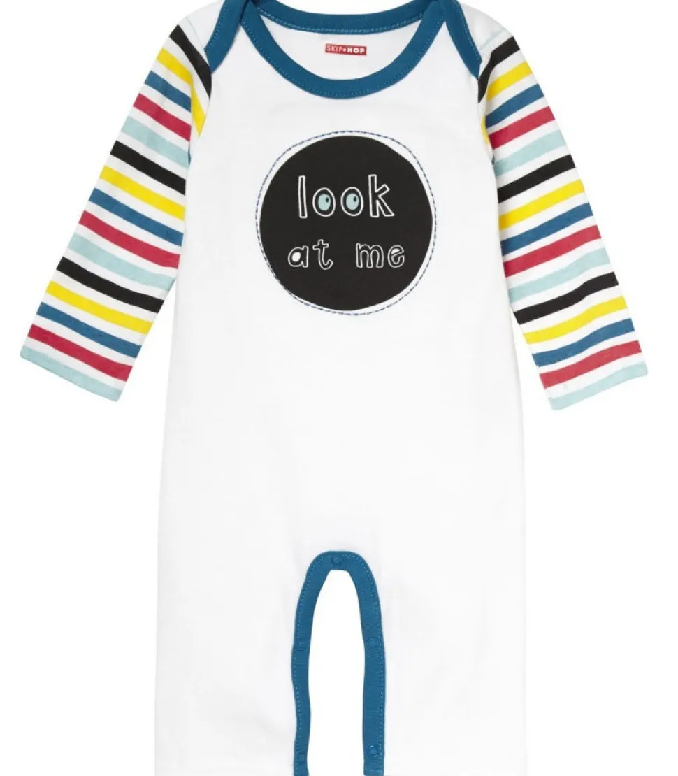 Skip Hop Baby Says Long Sleeve Romper, Look at Me - Stripes (3 Months)