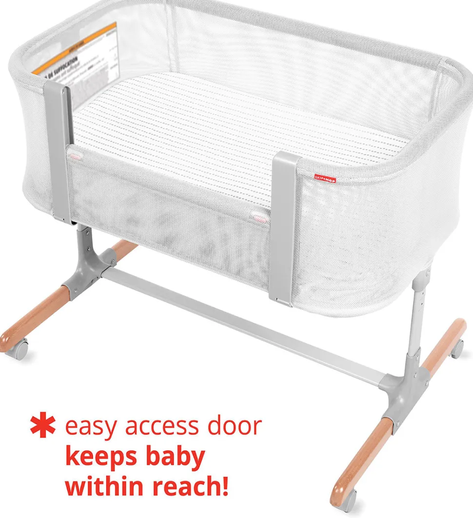 Skip Hop Cozy-Up 2-in-1 Bedside Sleeper & Bassinet - Grey