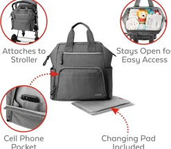 Skip Hop Mainframe Backpack Diaper Bag - Charcoal
