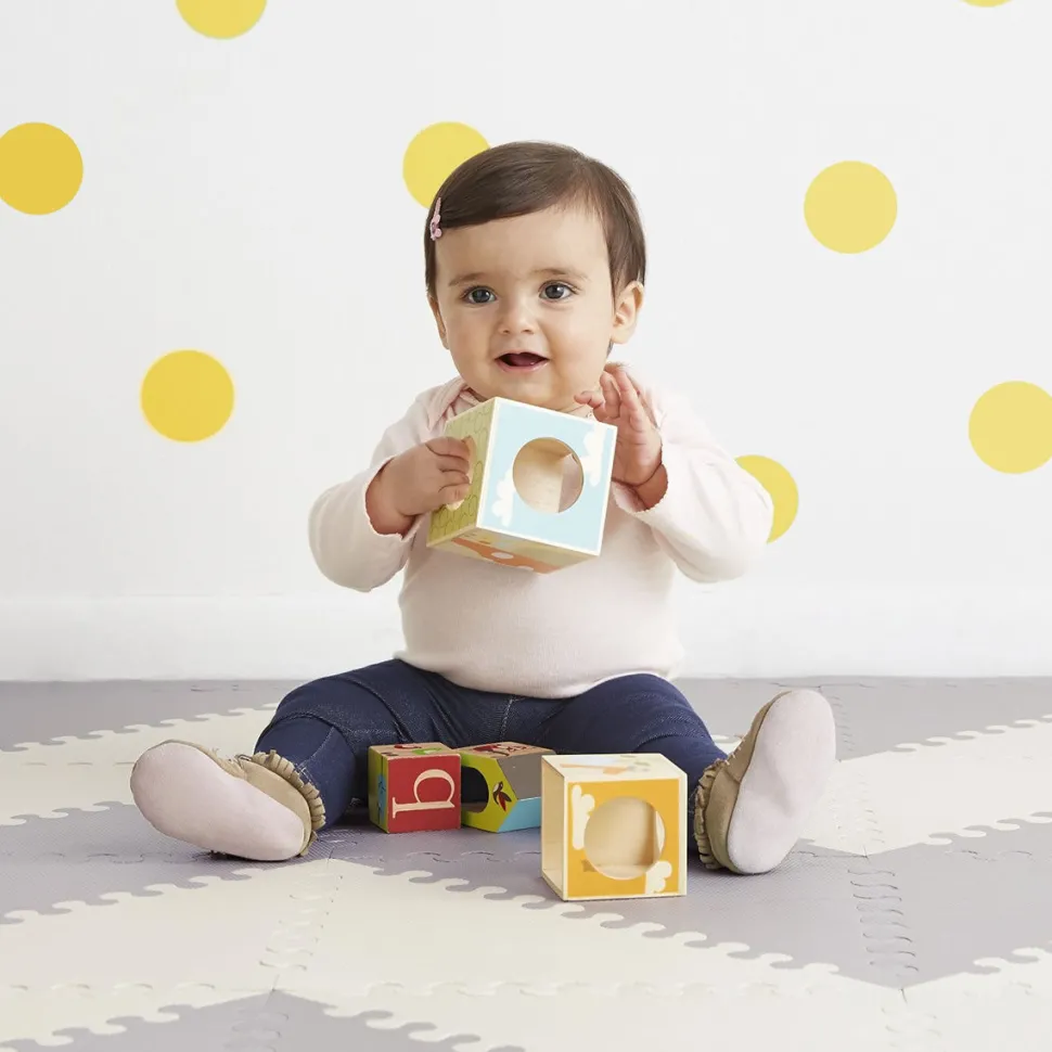 Skip Hop Playspot Geo Interlocking Foam Tiles - Grey / Cream