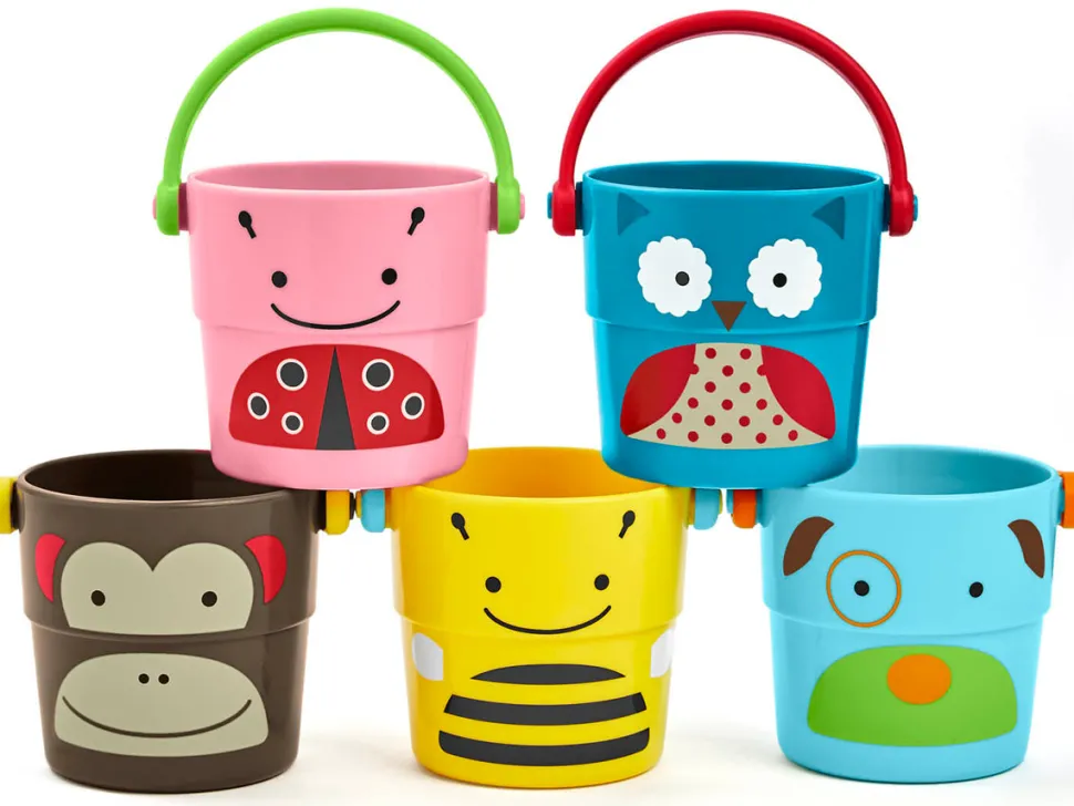 Skip Hop Zoo Stack & Pour Buckets Bath Toy
