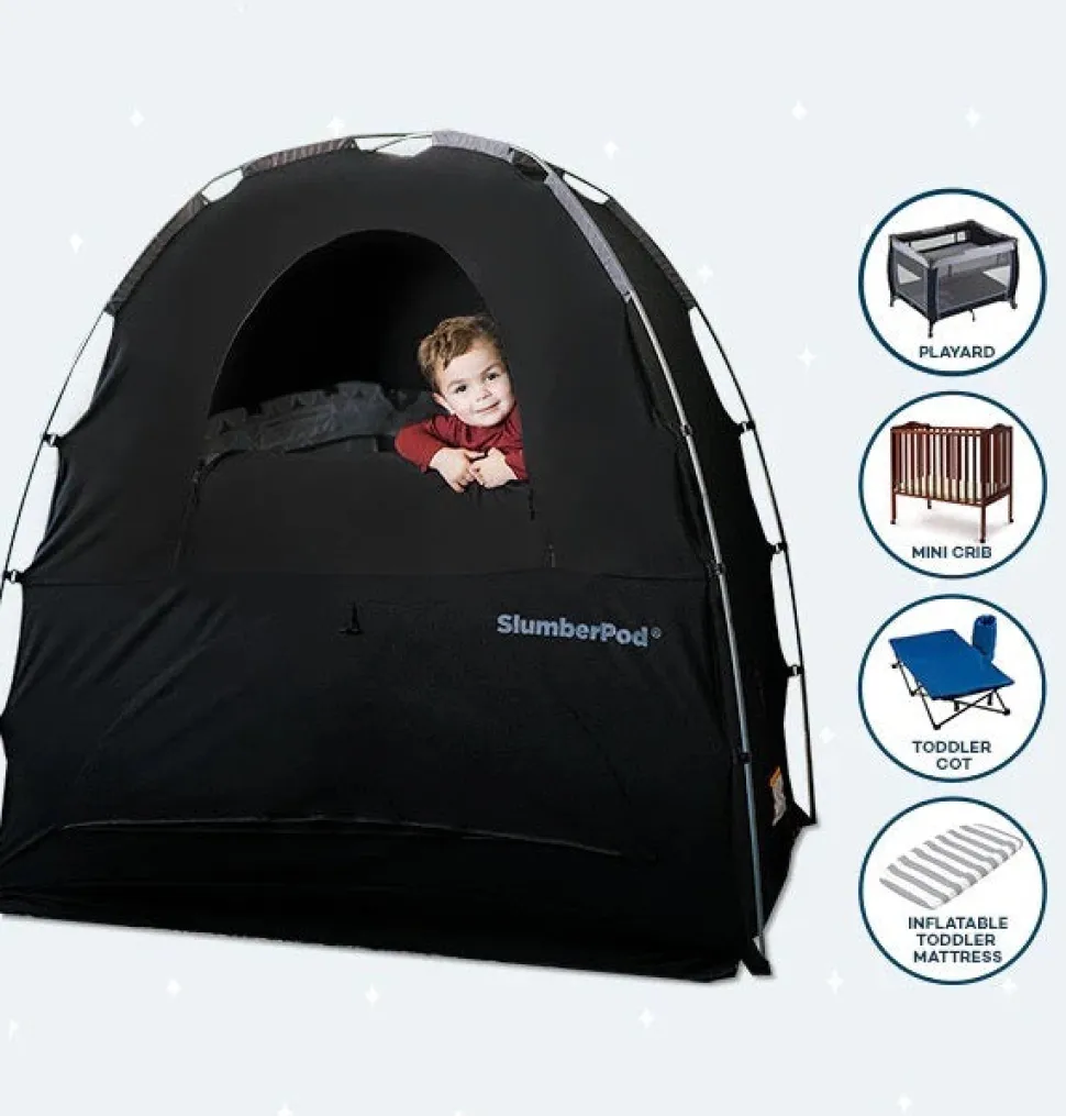 SlumberPod Privacy Canopy with Fan - Black / Gray