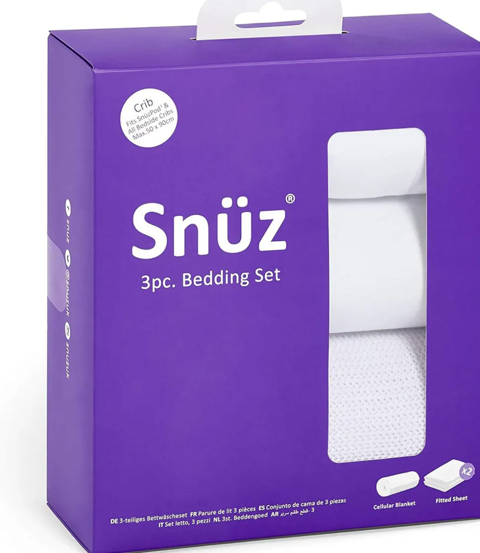 Snuz 3 Piece SnuzPod Crib Bedding Set - White