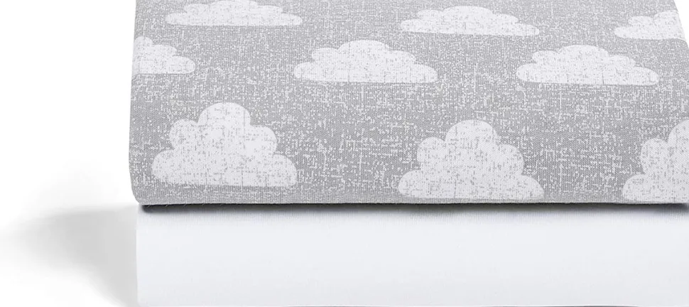 Snuz SnuzPod Crib Fitted Sheets, 2 Pack - Cloud