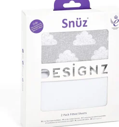 Snuz SnuzPod Crib Fitted Sheets, 2 Pack - Cloud