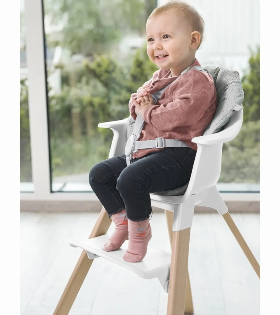 Stokke Clikk High Chair Cushion & Travel Bag Bundle - White / Grey Sprinkle