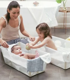 Stokke Flexi Bath Heat Sensitive Tub + Newborn Support - Sandy Beige
