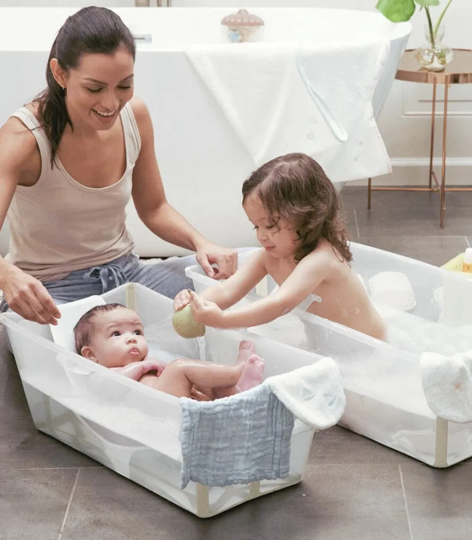 Stokke Flexi Bath X-Large Heat Sensitive Tub + Newborn Support - Sandy Beige