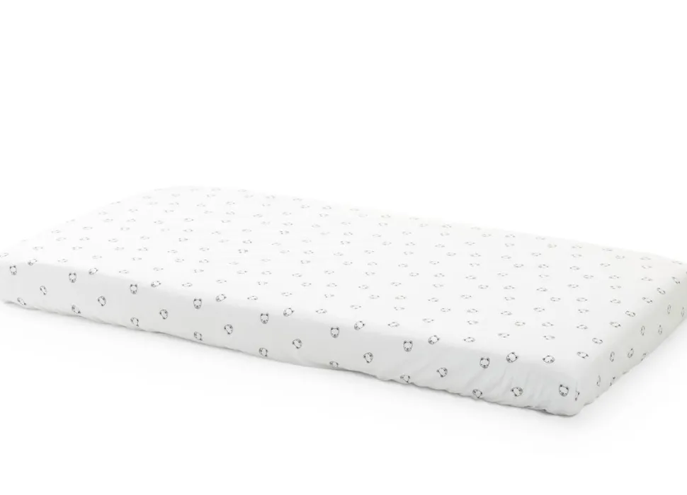 Stokke Home Bed Fitted Sheets - White/Mono Bear