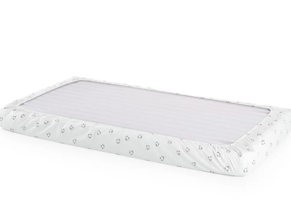 Stokke Home Bed Fitted Sheets - White/Mono Bear