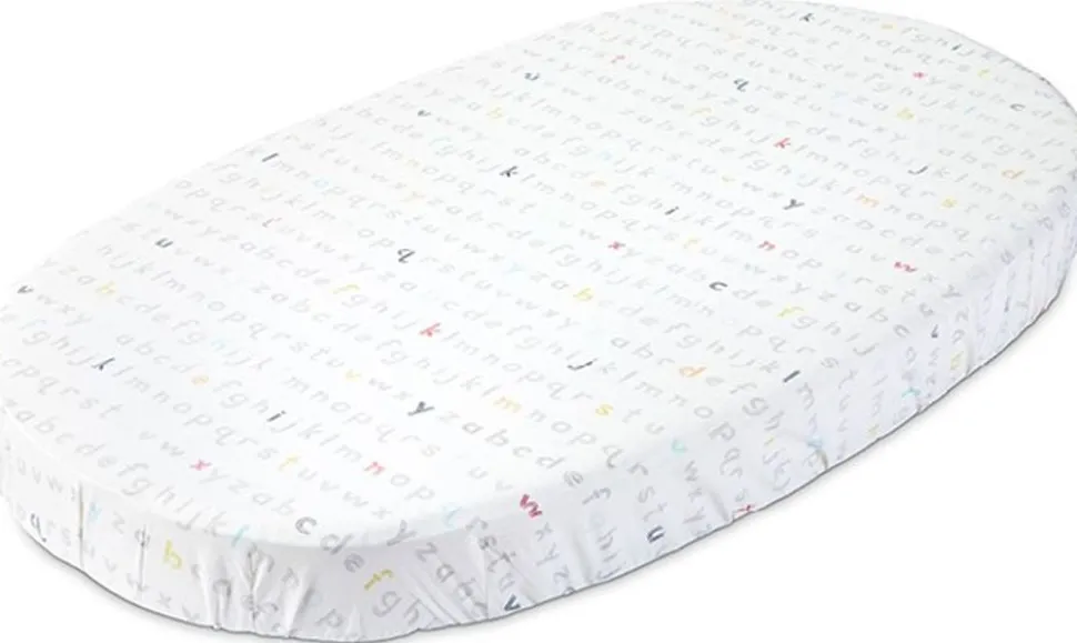 Stokke Sleepi Fitted Sheet by Pehr - Rainbow Alphabet Lines