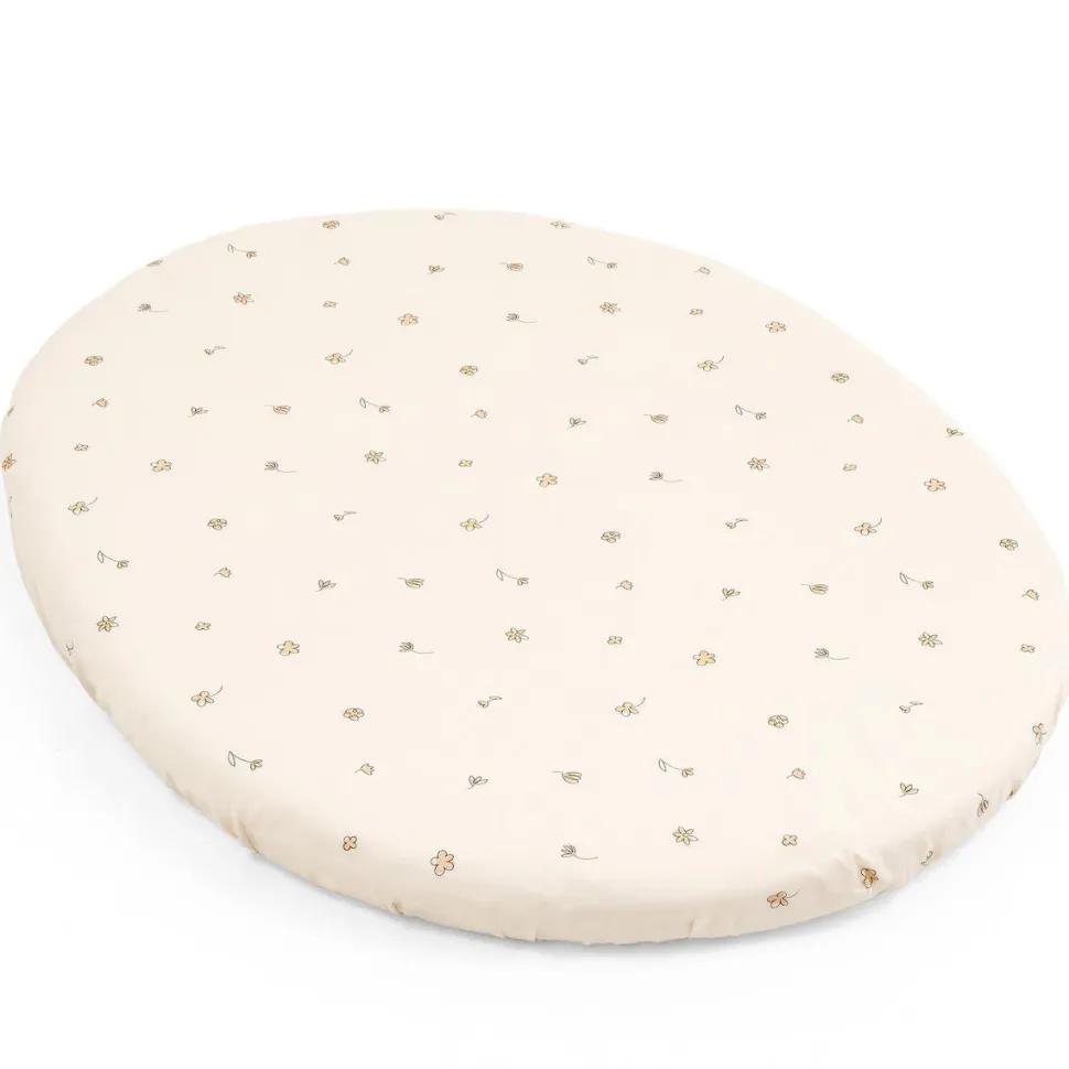 Stokke Sleepi Mini Fitted Sheet - Flower Ecru