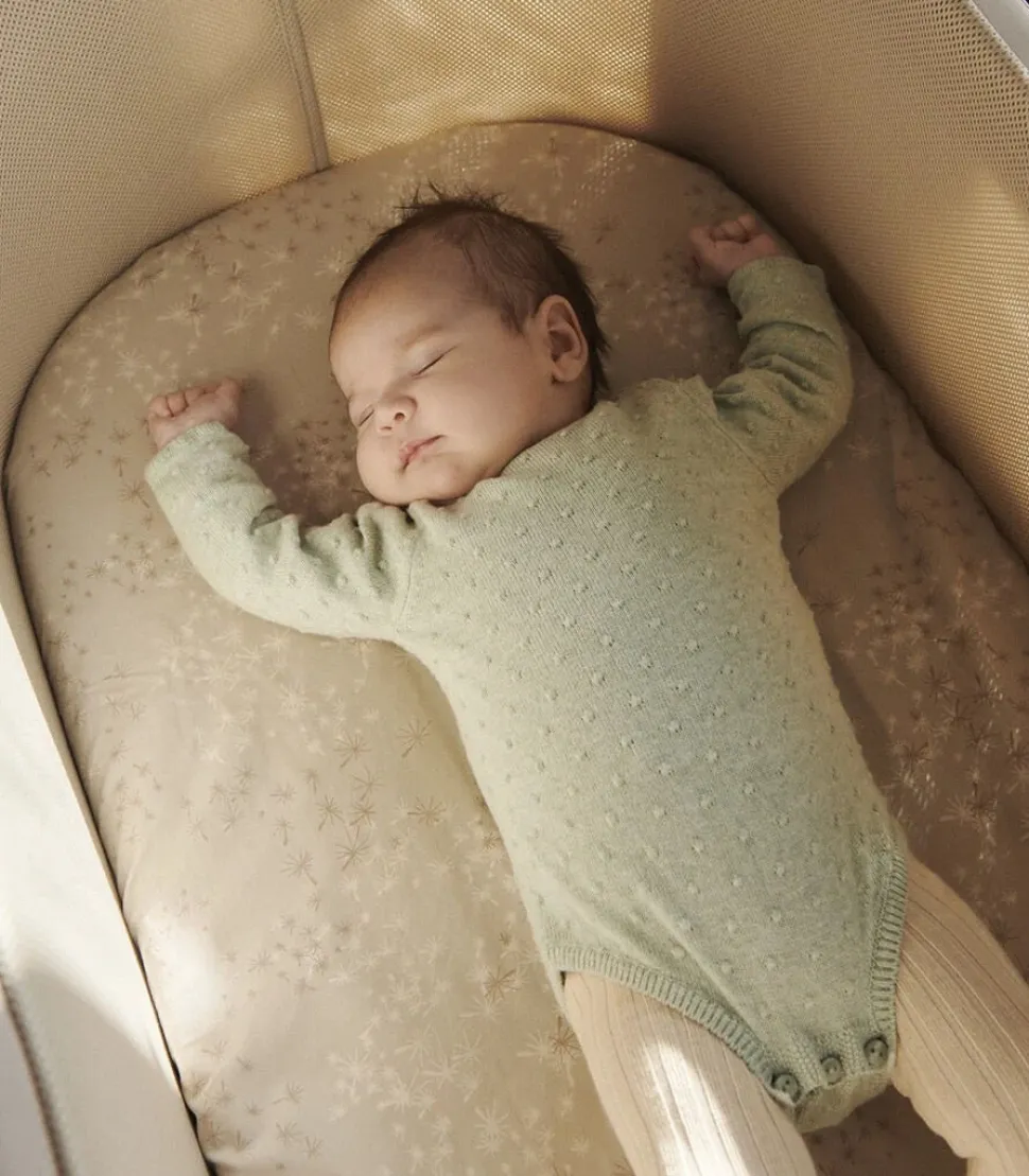 Stokke Snoozi Fitted Sheet, 2-Pack - Dandelion Beige / Vanilla Cream