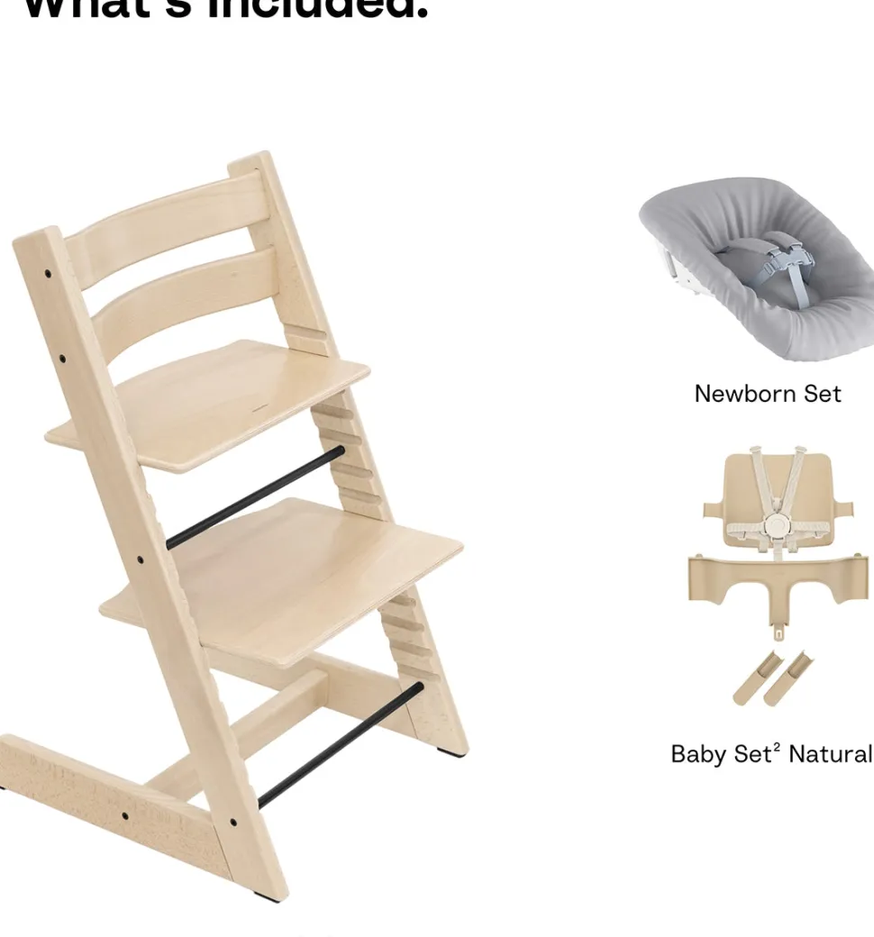 Stokke Tripp Trapp High Chair2 and Newborn Set - Natural