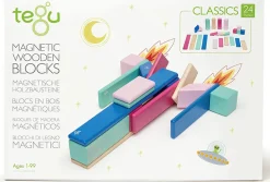Tegu 24 Piece Magnetic Wooden Block Set - Blossom