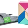 Tegu Pocket Pouch Prism 6 Piece Magnetic Blocks - Blossom