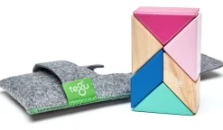 Tegu Pocket Pouch Prism 6 Piece Magnetic Blocks - Blossom
