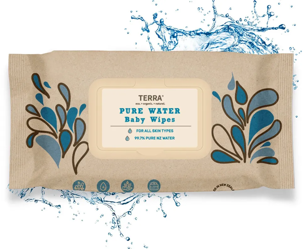 TERRA Bamboo Baby Wipes - Pure New Zealand Water (70 Pack)