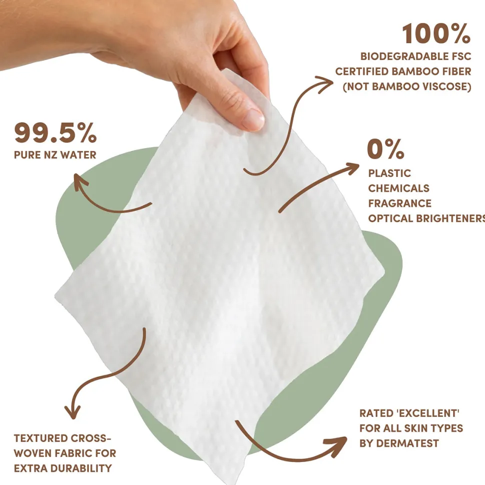 TERRA Bamboo Baby Wipes - Pure New Zealand Water (70 Pack)