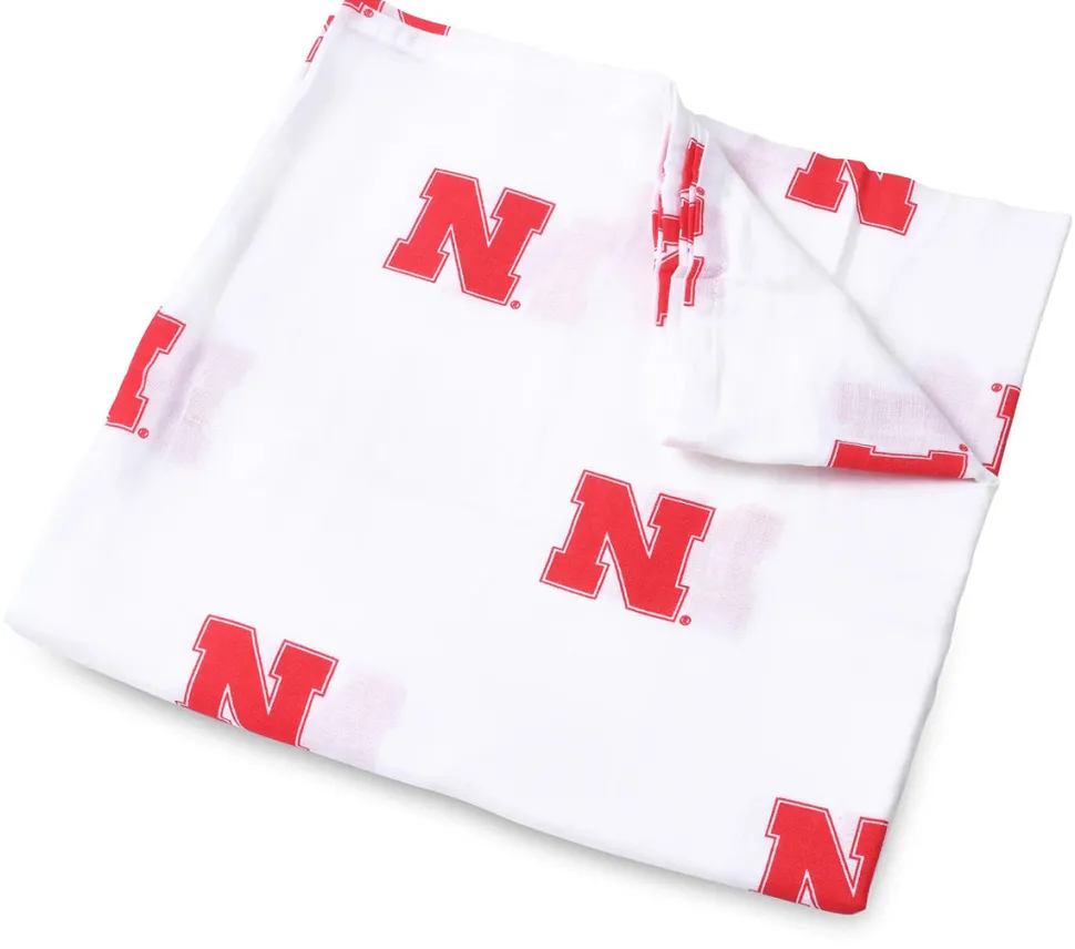 Three Little Anchors College Swaddle Blanket - Nebraska Cornhuskers