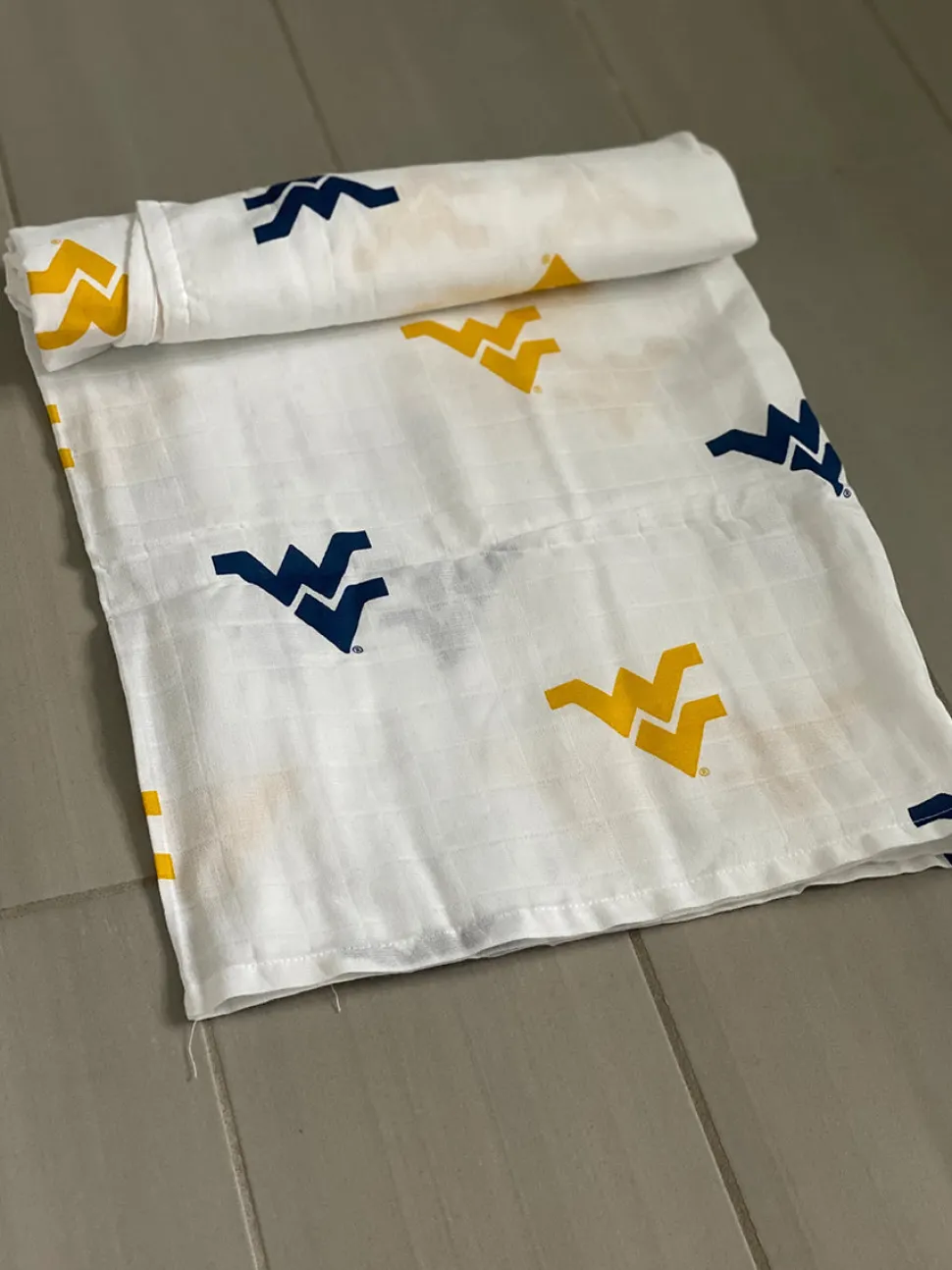 Three Little Anchors College Swaddle Blanket - West Virginia Mountaineers