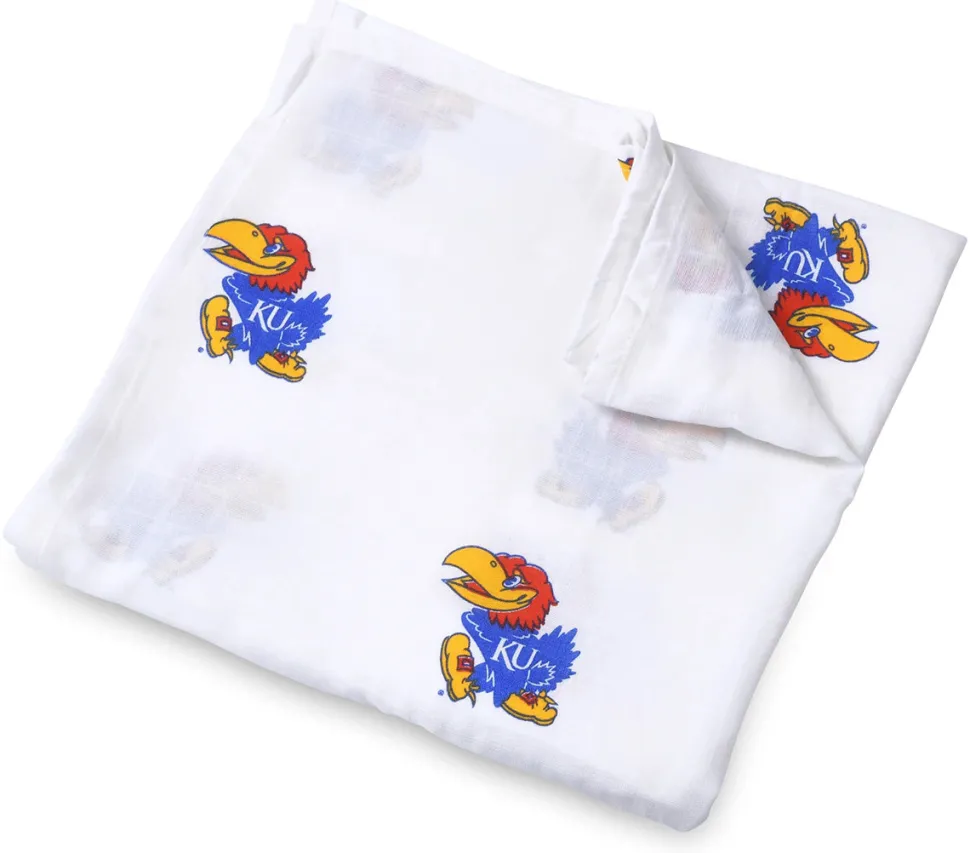 Three Little Anchors College Swaddle Blanket - Kansas Jayhawks
