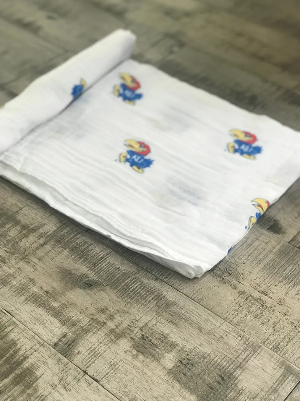 Three Little Anchors College Swaddle Blanket - Kansas Jayhawks