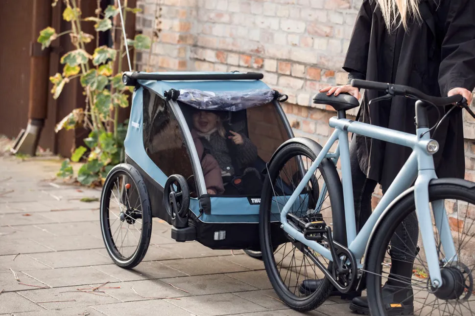 Thule Courier Bicycle Trailer + Stroller - Aegean Blue