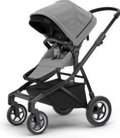 Thule Sleek Single-to-Double Stroller - Black / Grey Melange