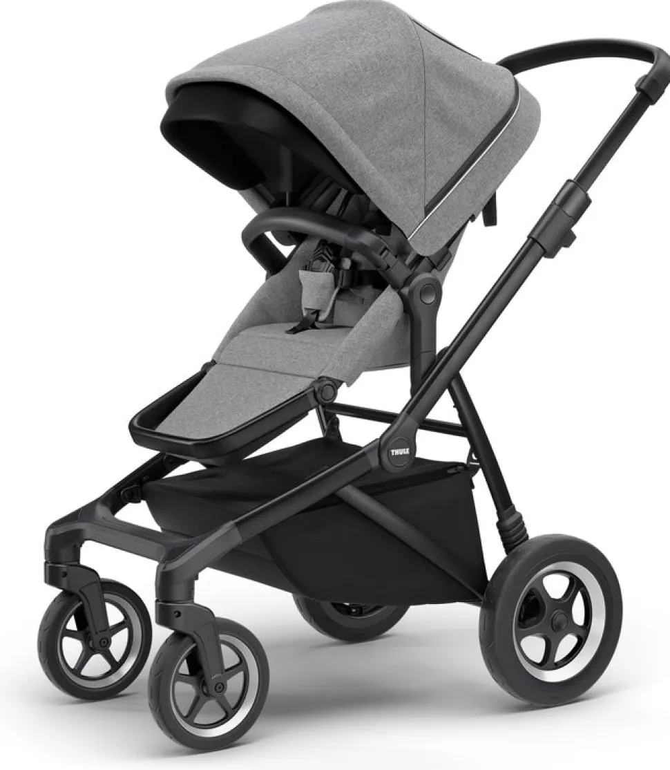 Thule Sleek Single-to-Double Stroller - Black / Grey Melange