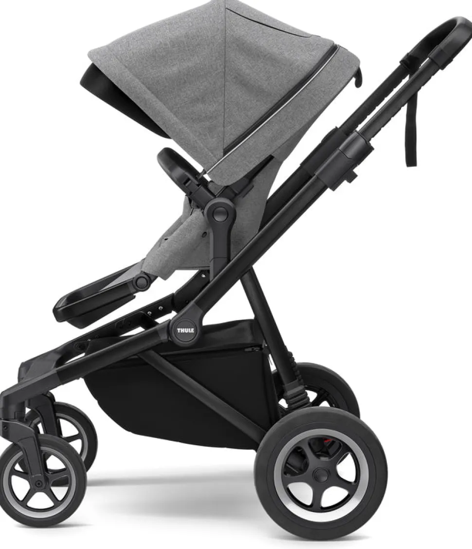Thule Sleek Single-to-Double Stroller - Black / Grey Melange
