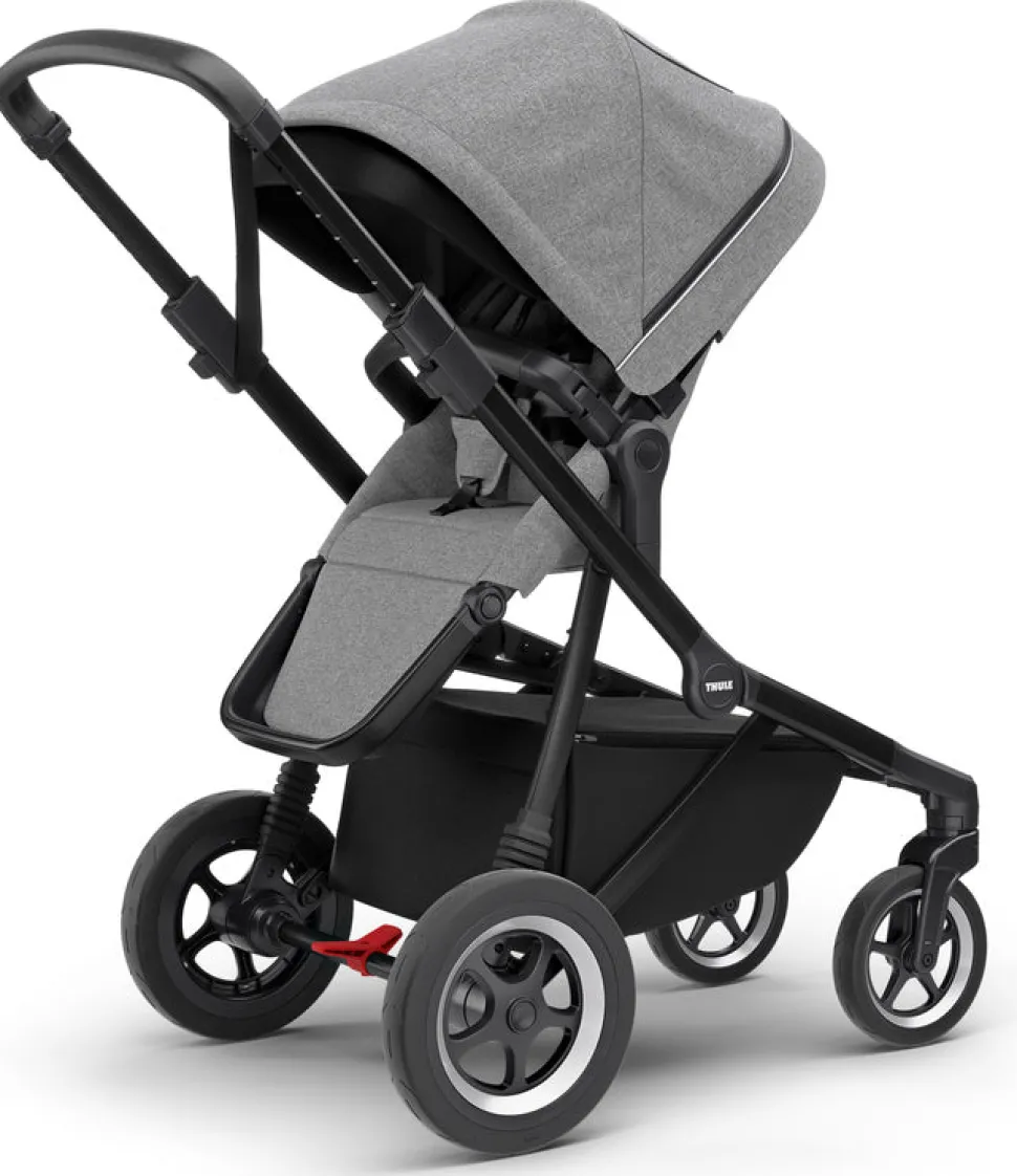 Thule Sleek Single-to-Double Stroller - Black / Grey Melange