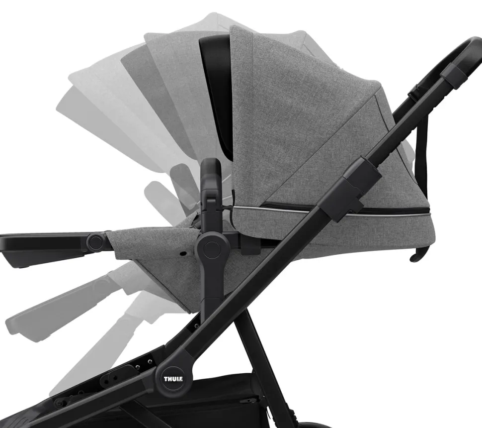 Thule Sleek Single-to-Double Stroller - Black / Grey Melange