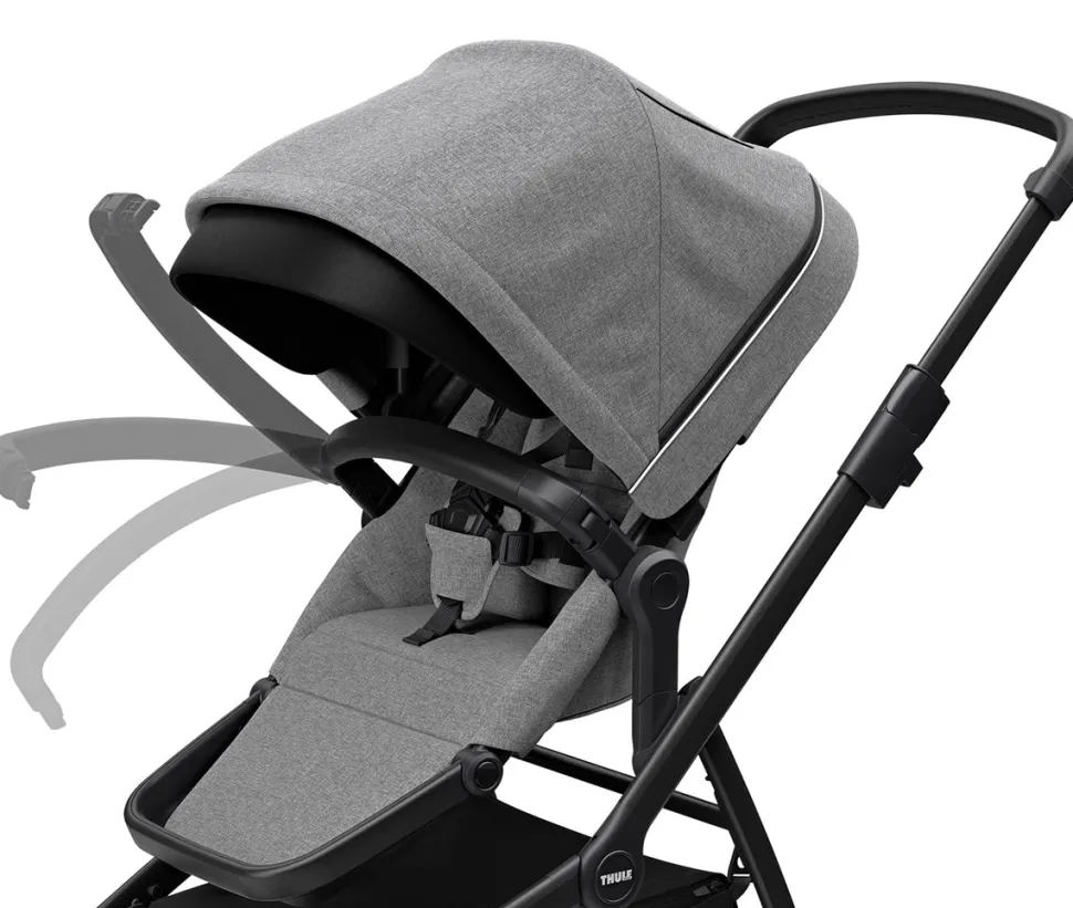 Thule Sleek Single-to-Double Stroller - Black / Grey Melange