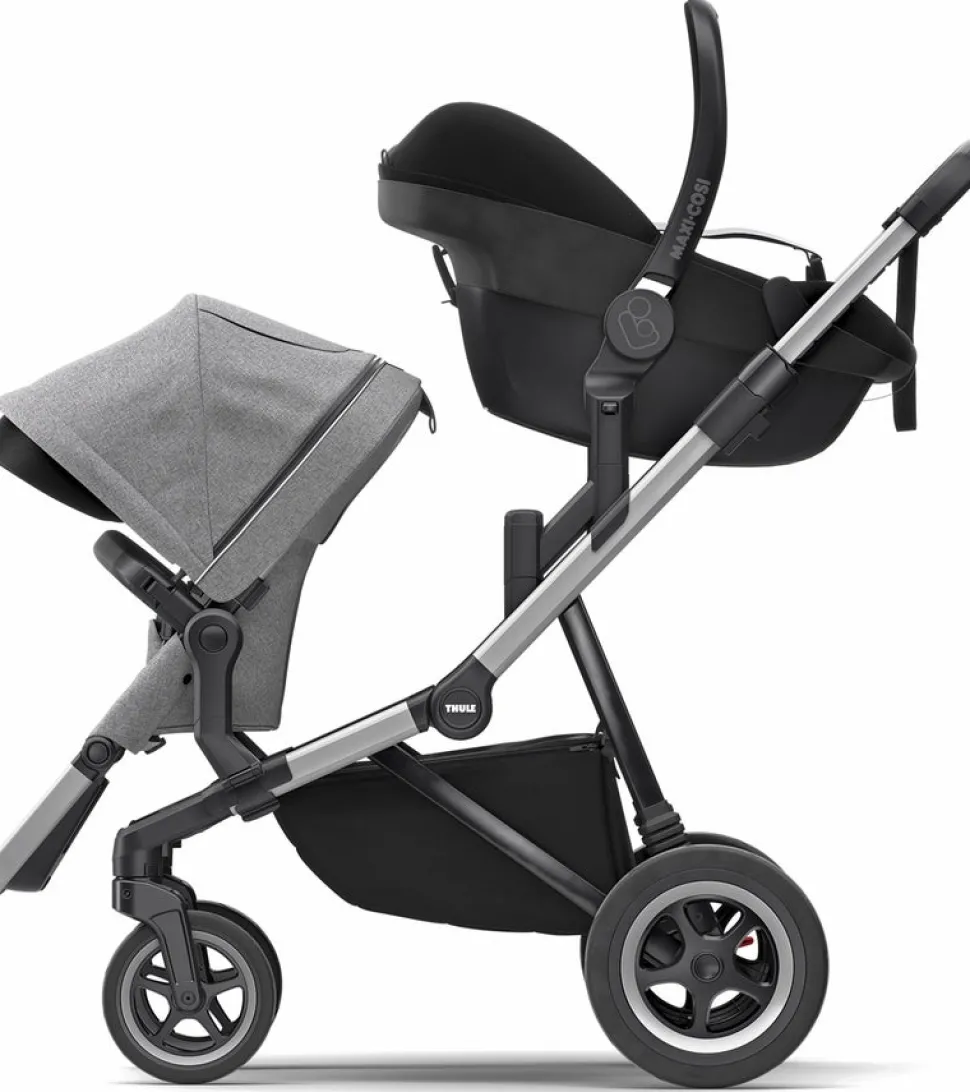Thule Sleek Stroller + Accessory Set - Grey Melange