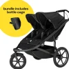 Thule Urban Glide 3 Double Jogging Stroller + Bottle Cage Bundle - Black